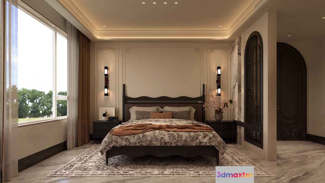 Cozy Bedroom 3D Model - 1120 - CORONA Render
