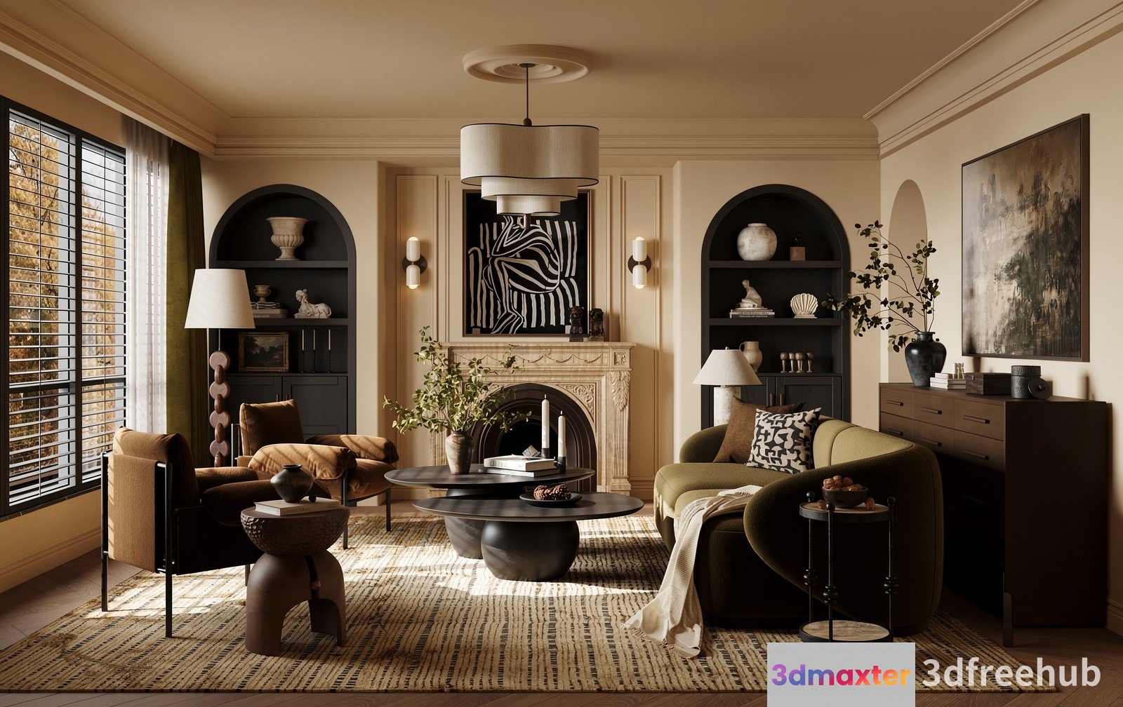 Cozy Living Room 3D Model - 20928 - VRAY Render