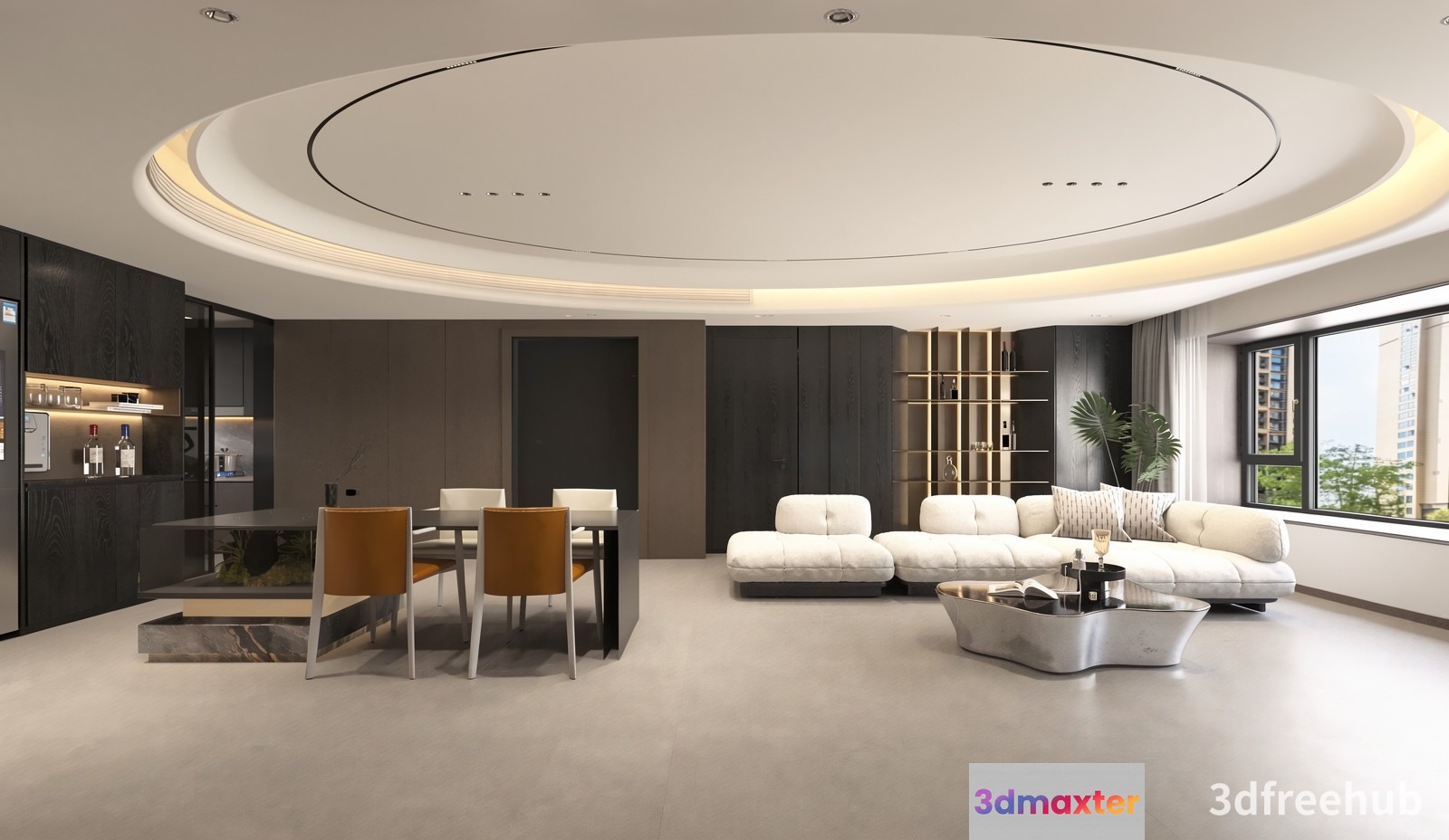 Modern Living Room 3D Model - 23346 - VRAY Render