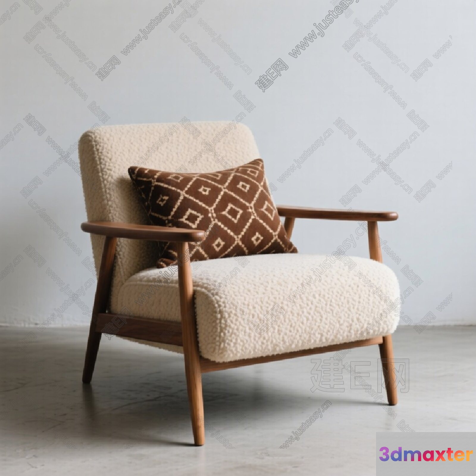 Wooden Accent Chair 3D Model - 20039 - VRAY Render