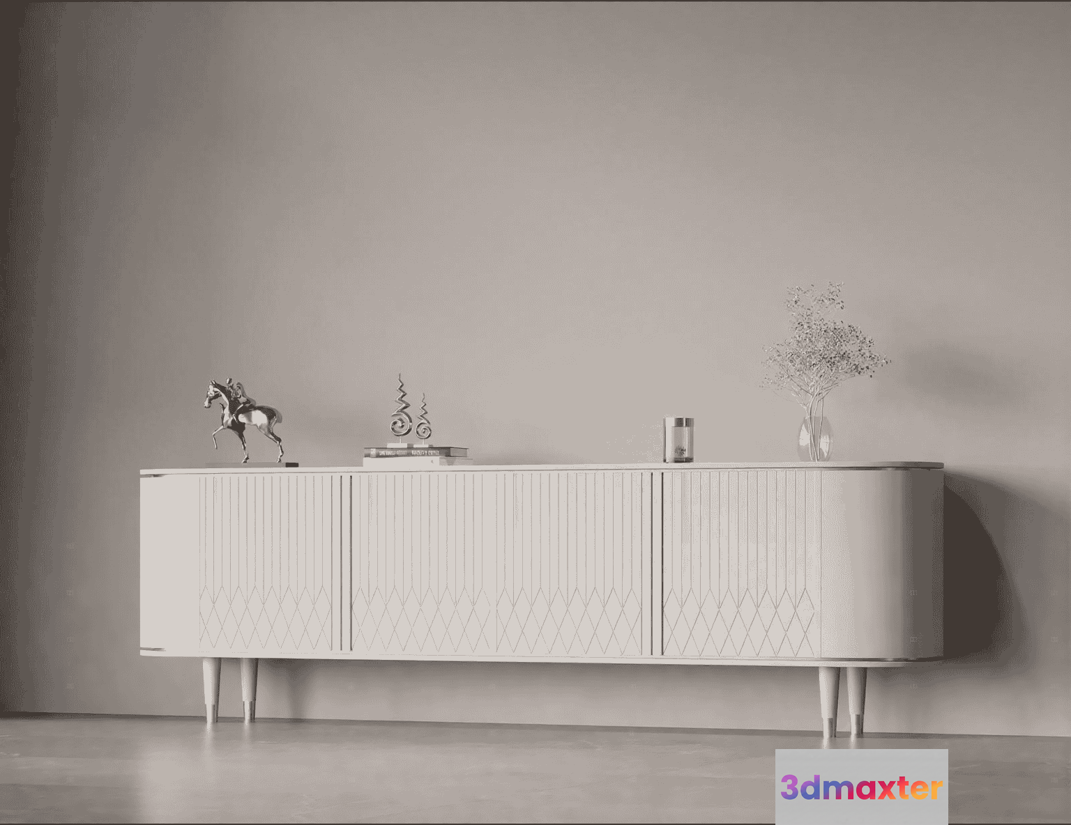 White Sideboard Furniture 3D Model - 14268 - VRAY Render