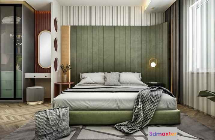 Modern Cozy Bedroom 3D Model - 15887 - VRAY Render