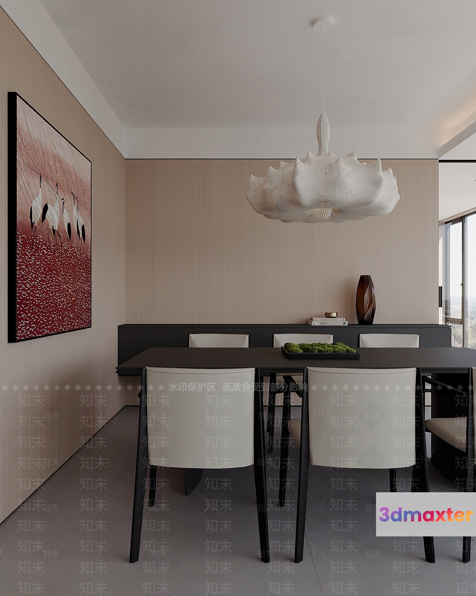 Modern Dining Room 3D Model - 19227 - VRAY Render