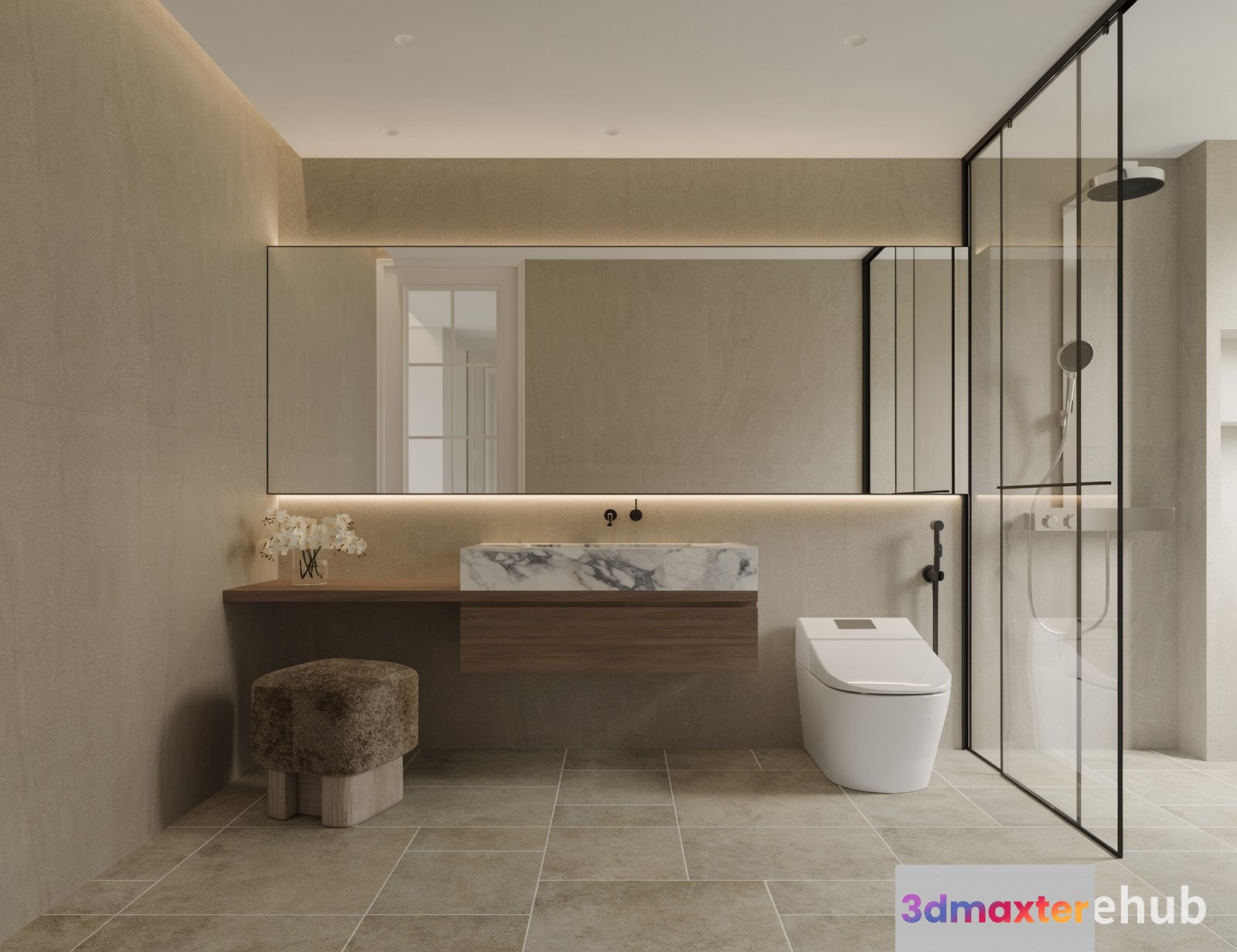 Modern Bathroom 3D Model - 22978 - VRAY Render