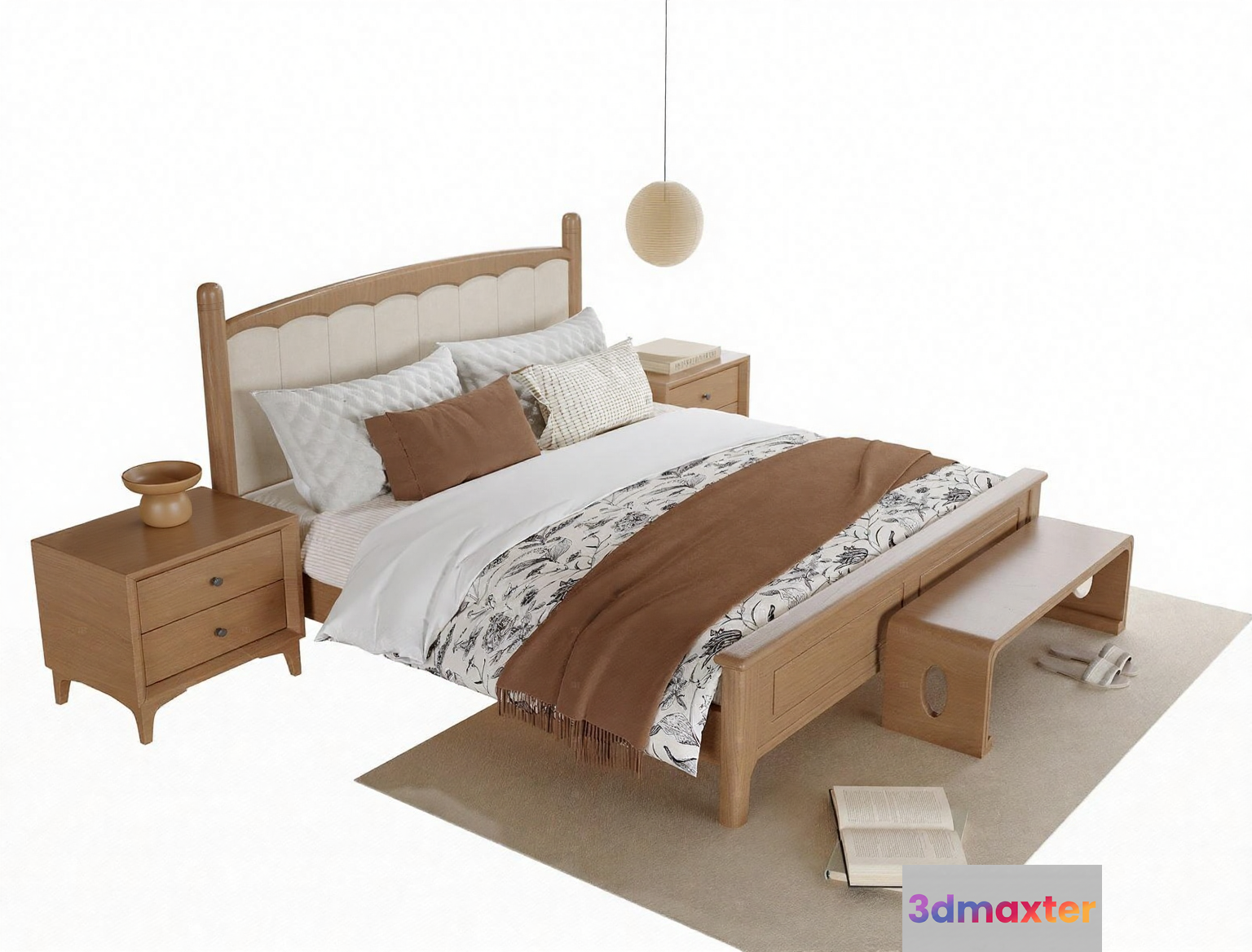 Cozy Modern Bedroom 3D Model - 12332 - CORONA Render