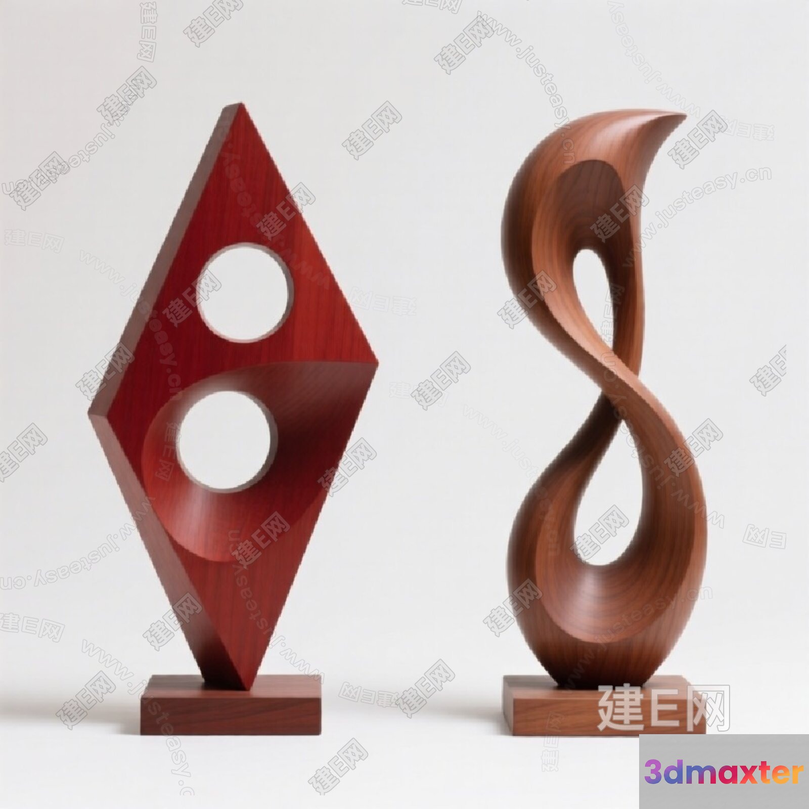 Wooden Sculptures 3D Model - 721 - VRAY Render