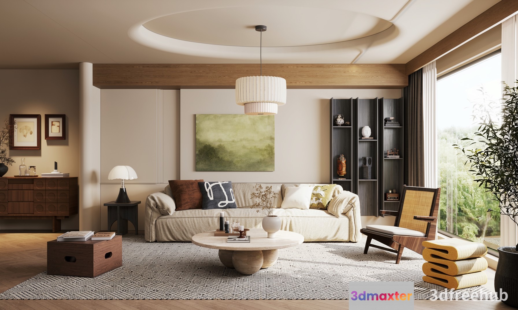 Modern Living Room 3D Model - 20231 - VRAY Render