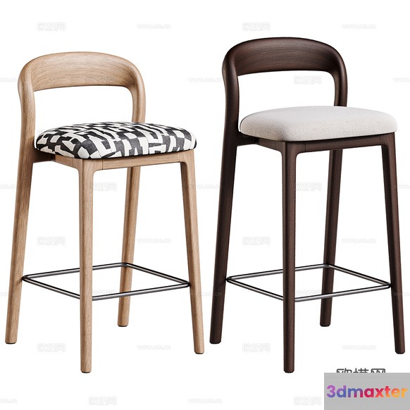 Wooden Bar Stools 3D Model - 5981 - VRAY Render
