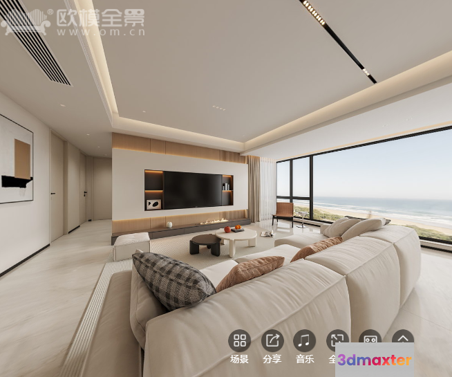 Modern Living Room 3D Model - 6753 - VRAY Render
