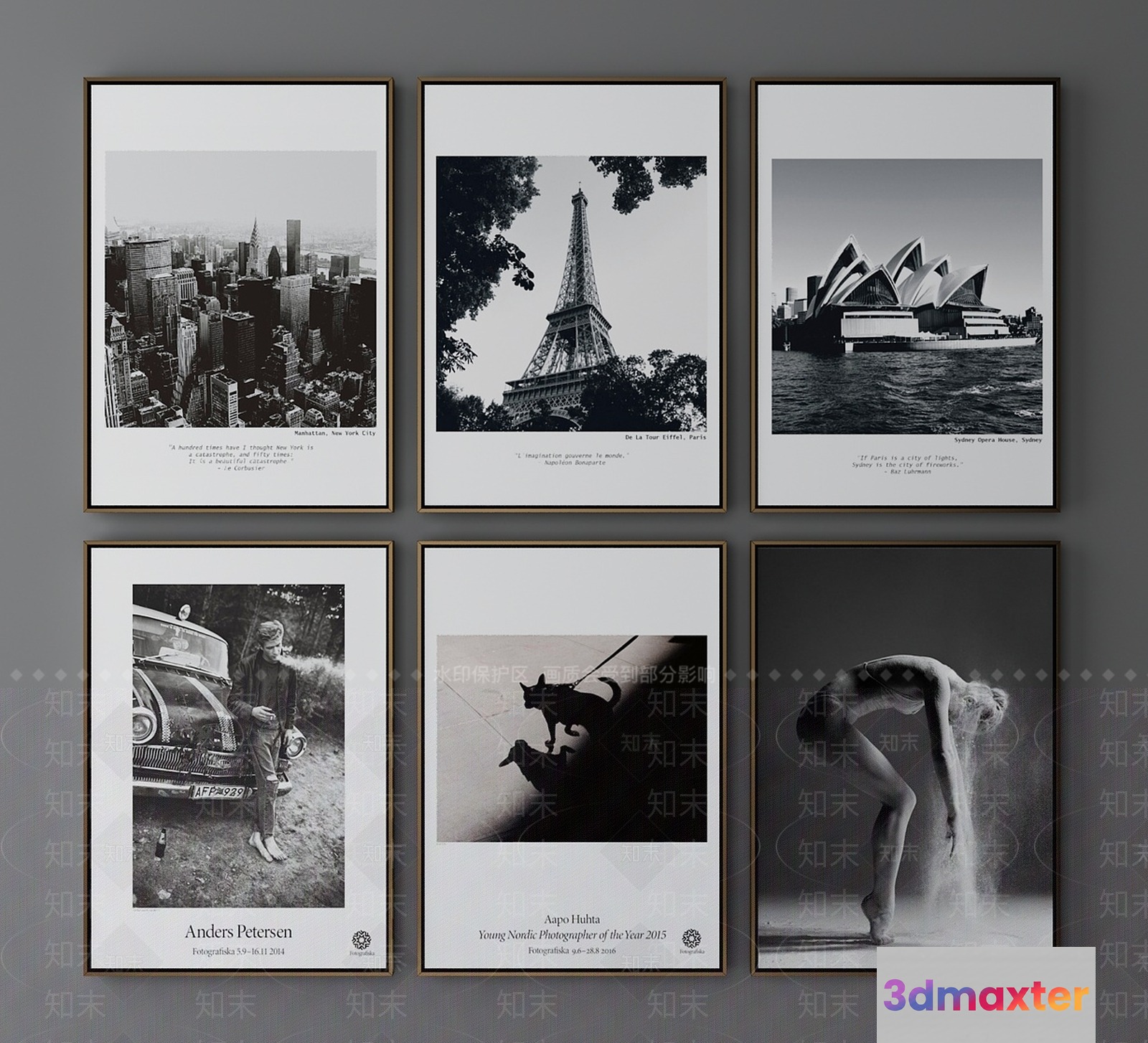 Black And White Photographs 3D Model - 606 - VRAY Render