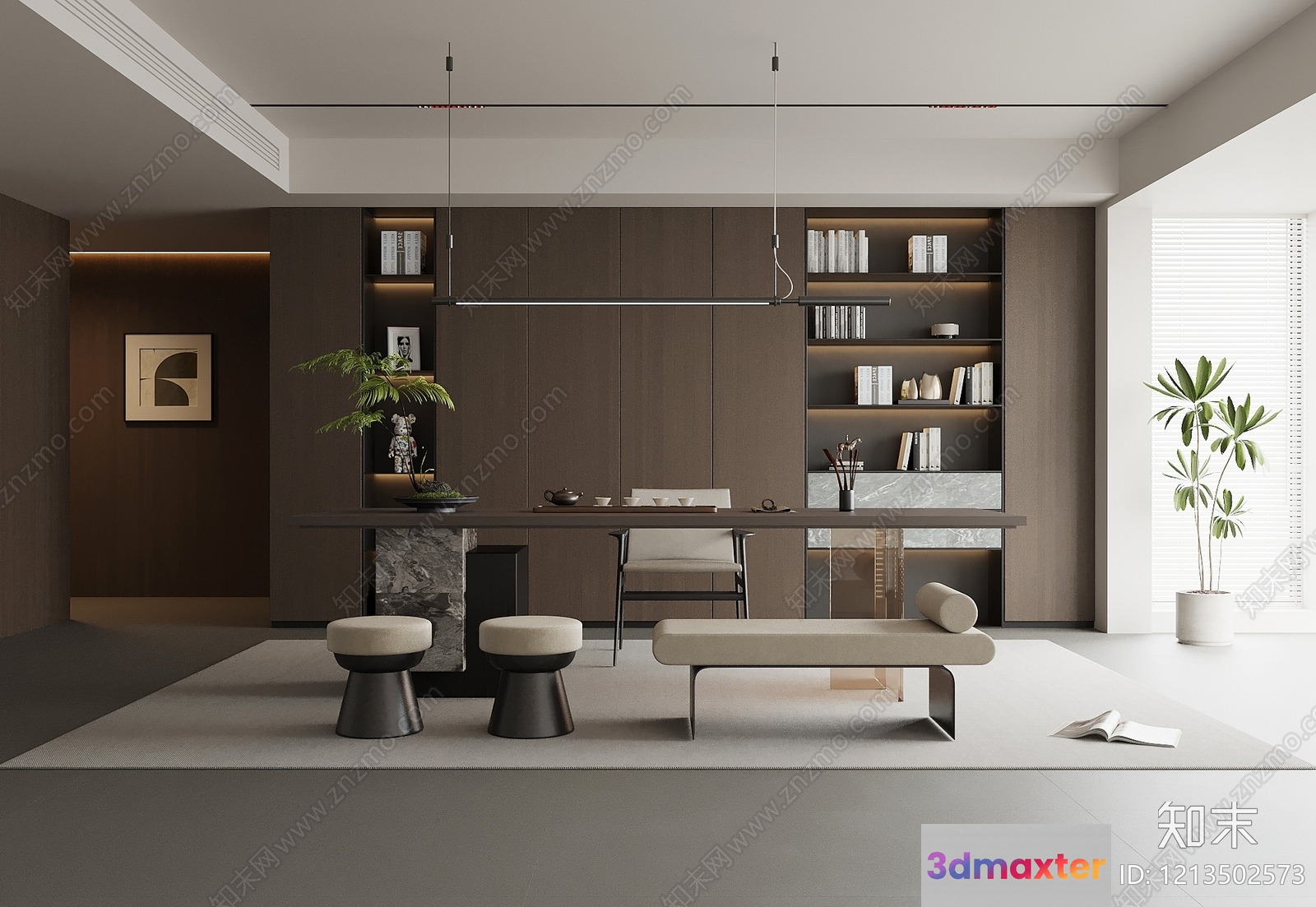 Modern Office Space 3D Model - 5011 - VRAY Render