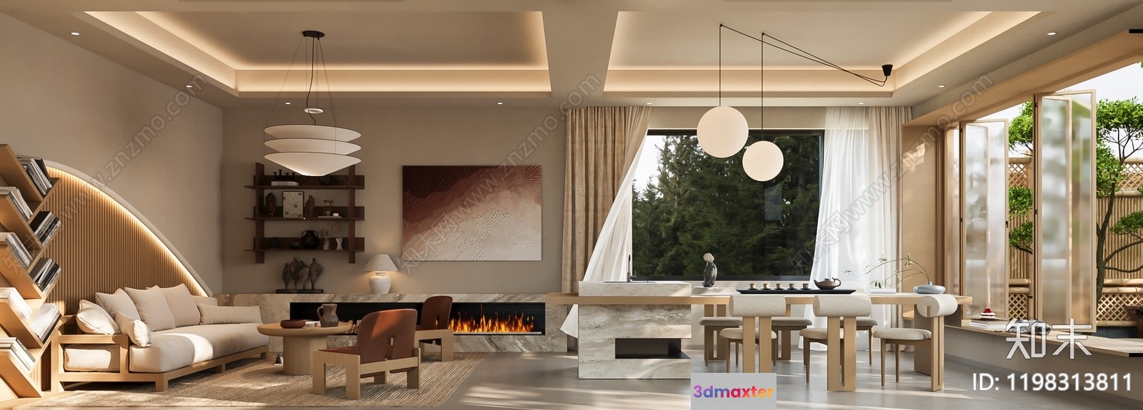 Modern Living Room 3D Model - 2471 - CORONA Render