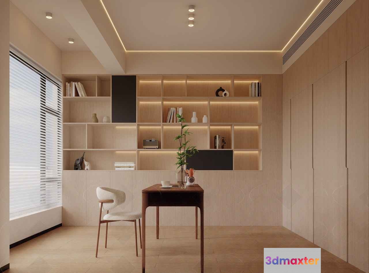 A Minimalist Desk And Chair 3D Model - 15842 - CORONA Render