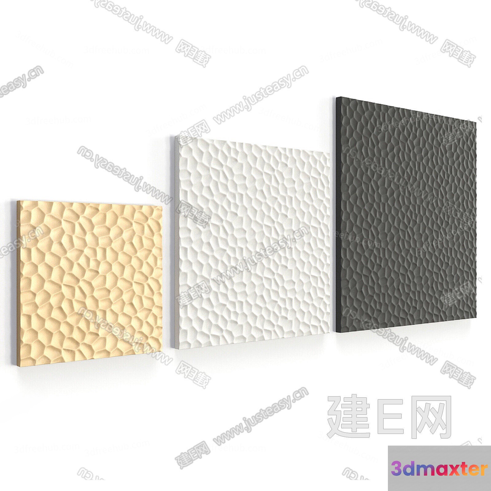 Three Wall Panels 3D Model - 22714 - VRAY Render