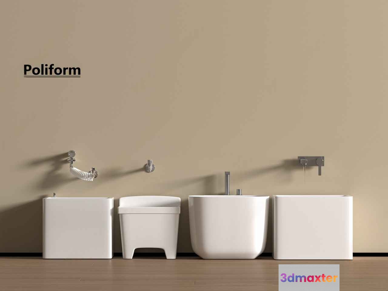 Modern Bathroom Fixtures 3D Model - 4373 - VRAY Render