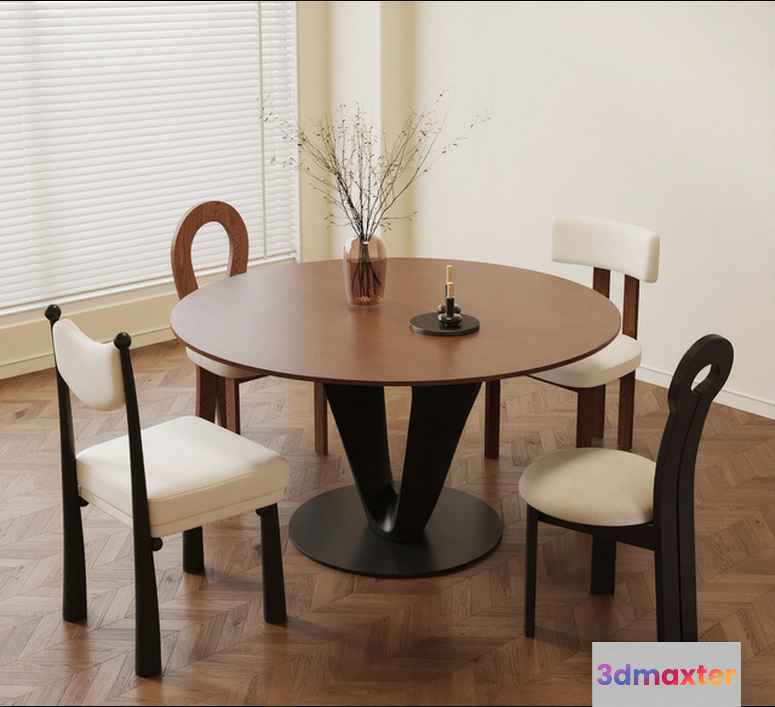 Modern Dining Table 3D Model - 10023 - VRAY Render