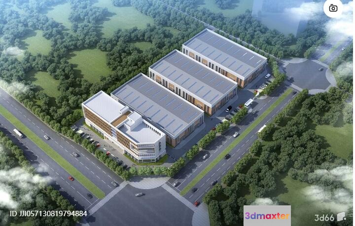 A 3D Rendering Of A Large Building 3D Model - 15601 - VRAY Render
