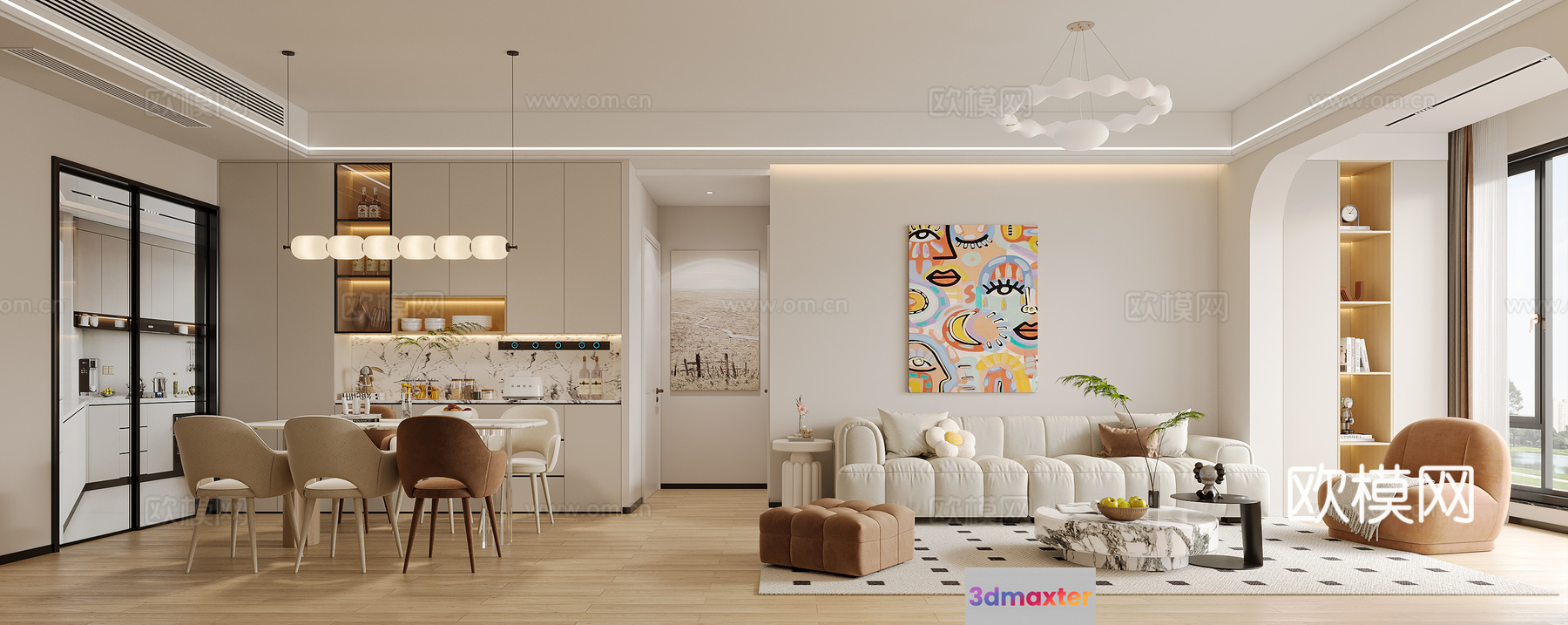 Modern Living Room 3D Model - 4903 - VRAY Render