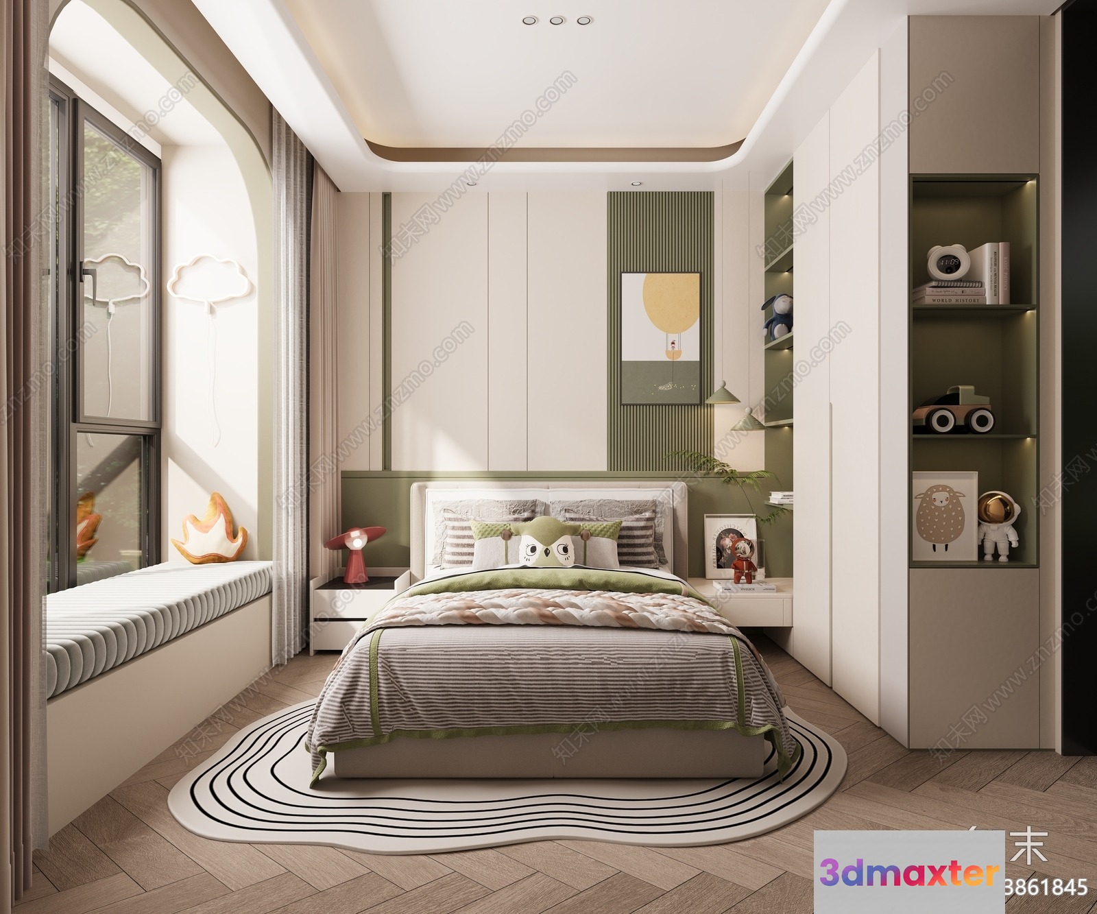 Cozy Modern Bedroom 3D Model - 17762 - VRAY Render