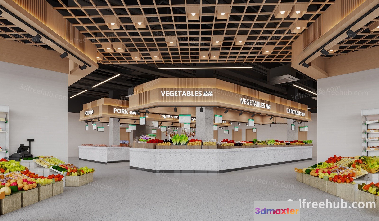 A Grocery Store 3D Model - 20810 - VRAY Render