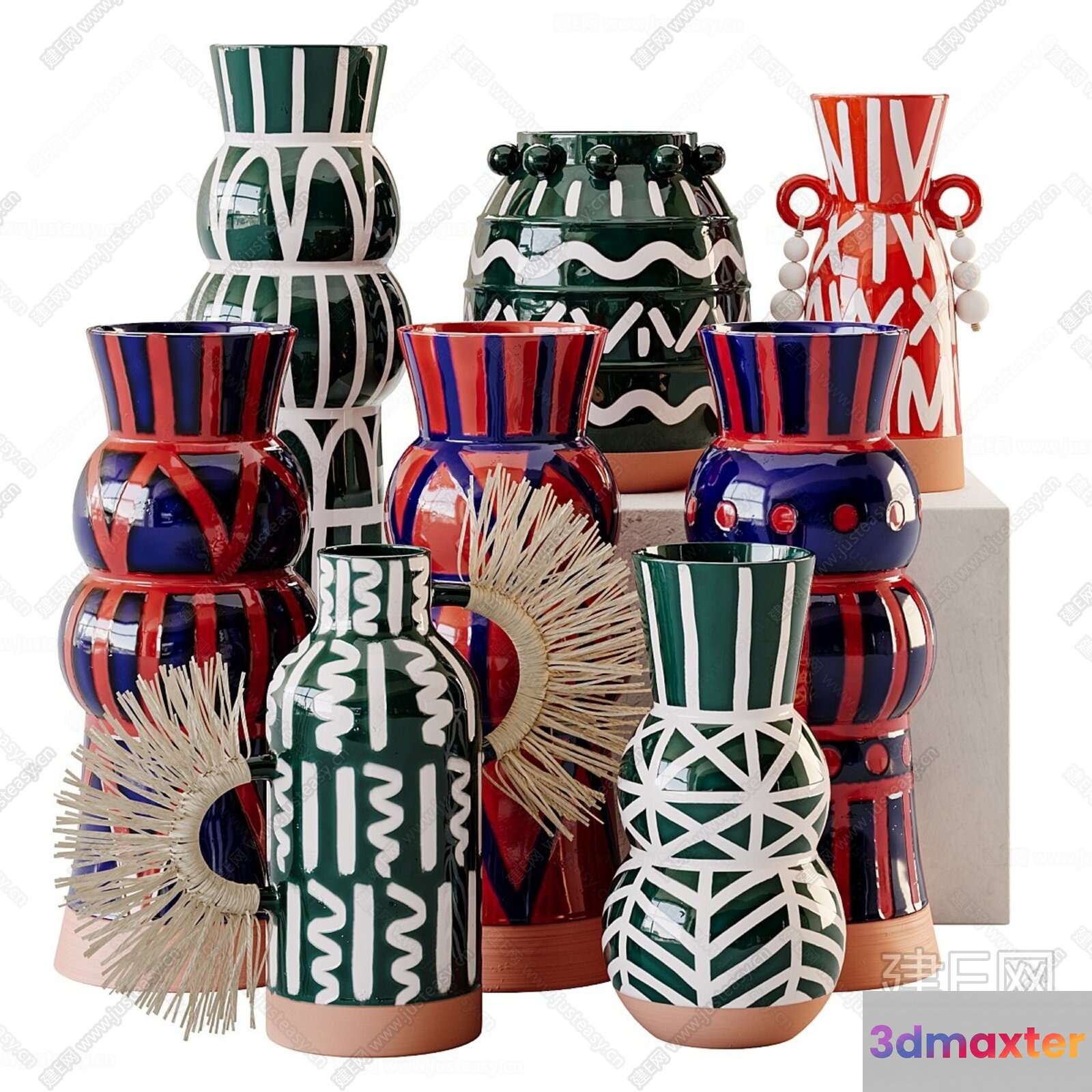 Vases With Unique Designs 3D Model - 3970 - CORONA Render