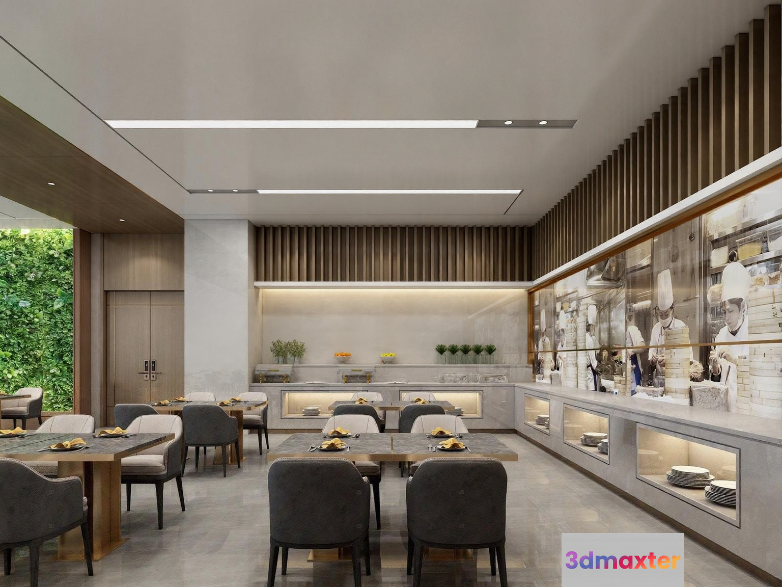 Modern Dining Room 3D Model - 22341 - VRAY Render