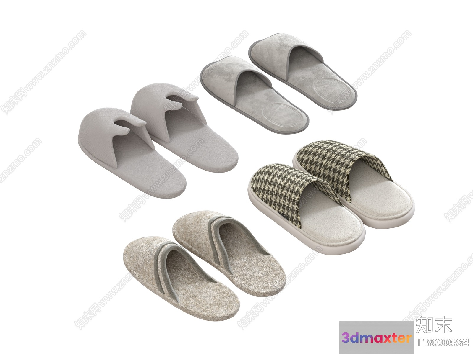 A Pair Of Slippers 3D Model - 21112 - VRAY Render