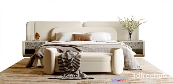 A Modern Bedroom 3D Model - 21224 - VRAY Render