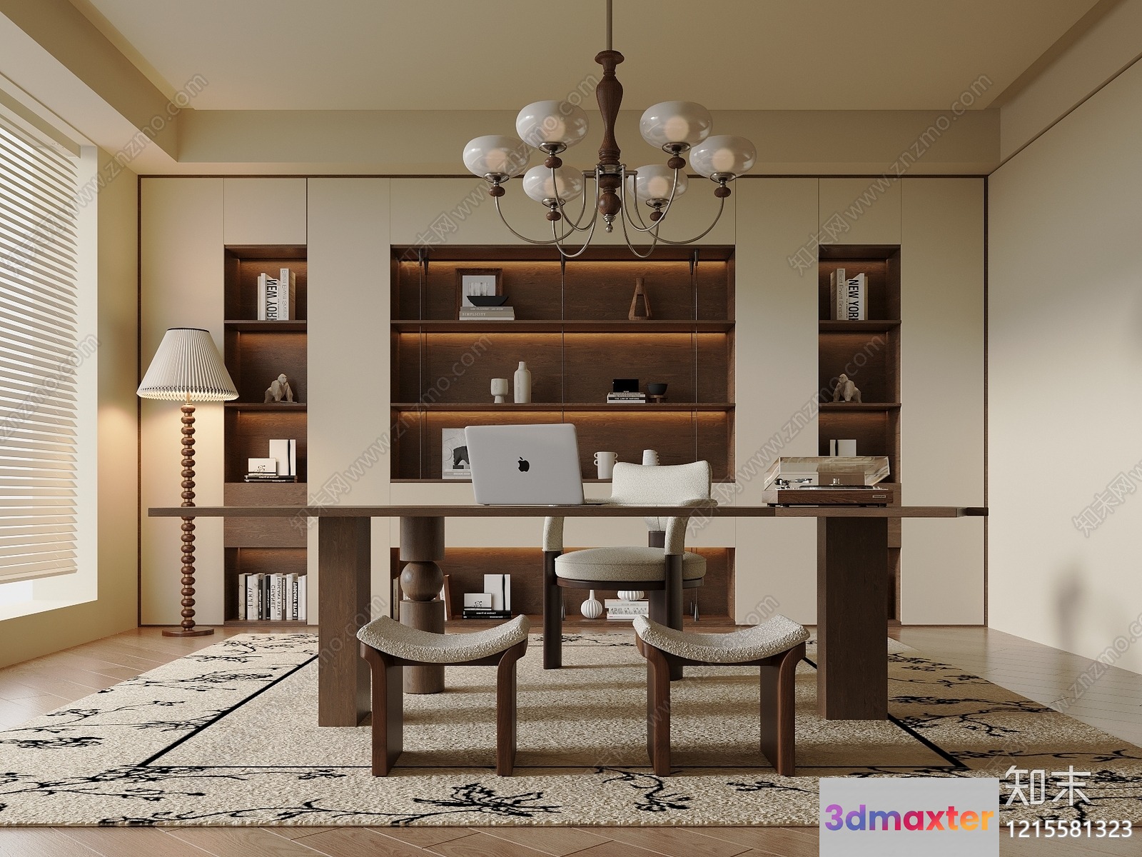 Modern Home Office 3D Model - 11944 - VRAY Render