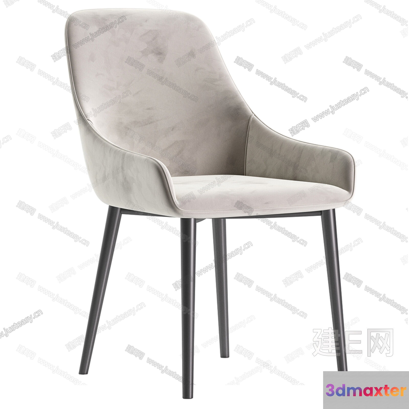 Modern Velvet Chair 3D Model - 13455 - VRAY Render