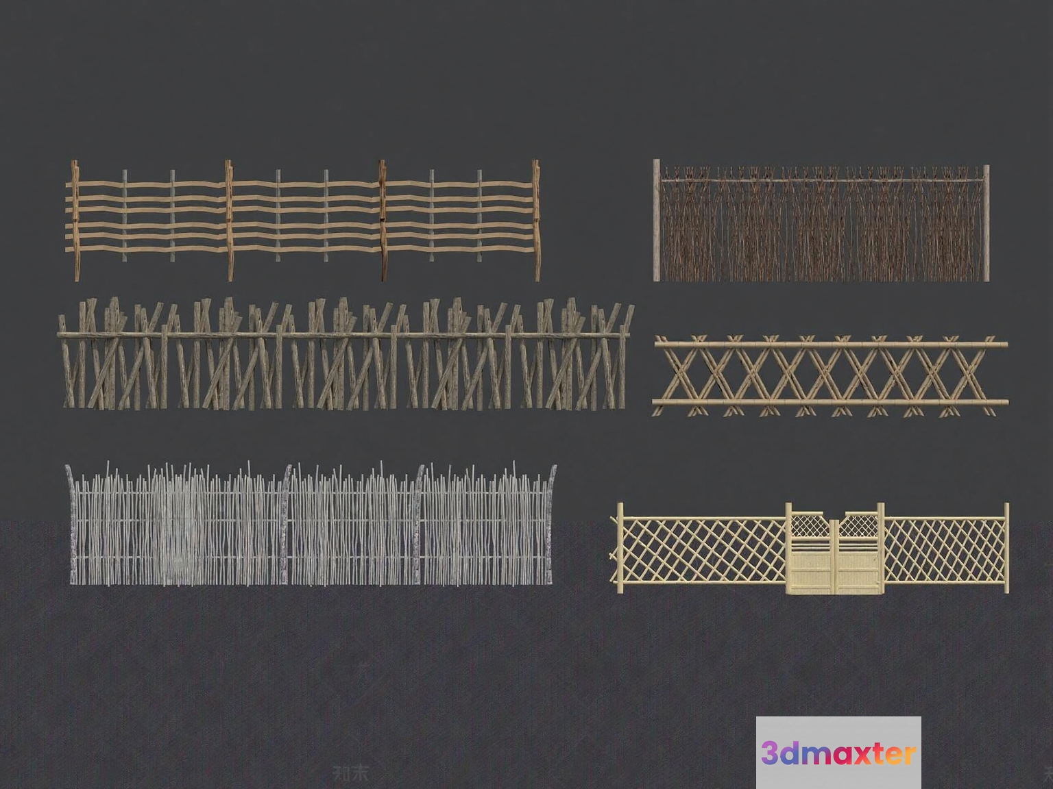 A Collection Of Fences 3D Model - 11043 - VRAY Render