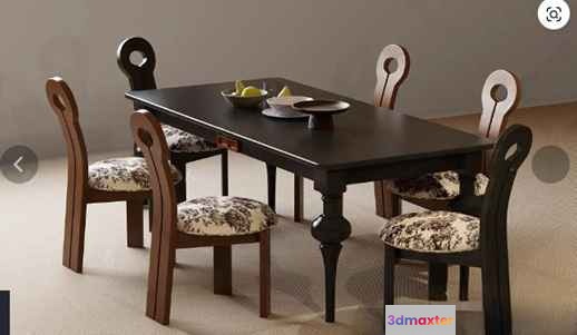 Wooden Dining Table 3D Model - 10005 - VRAY Render