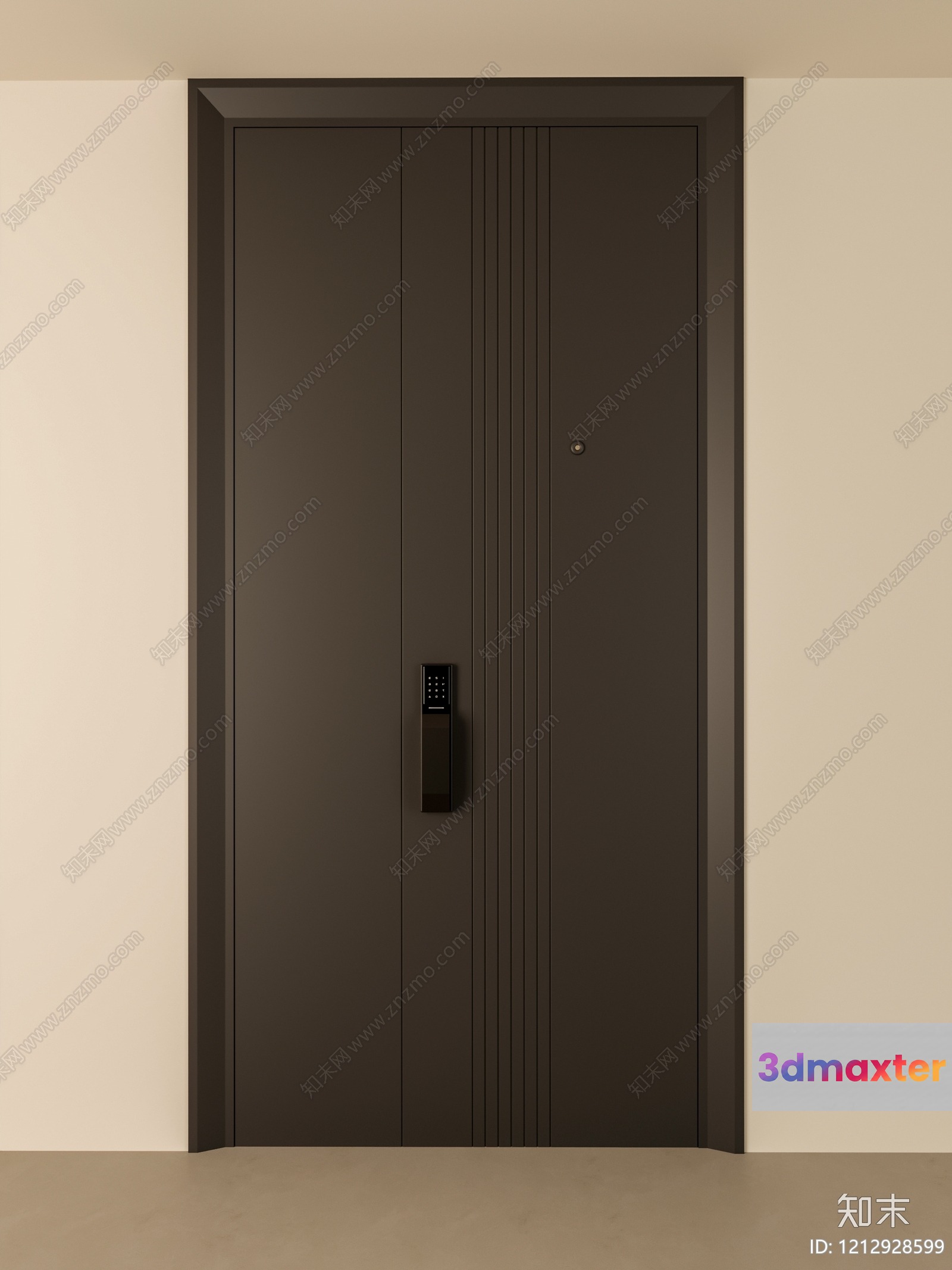 Brown Metal Door 3D Model - 12085 - VRAY Render