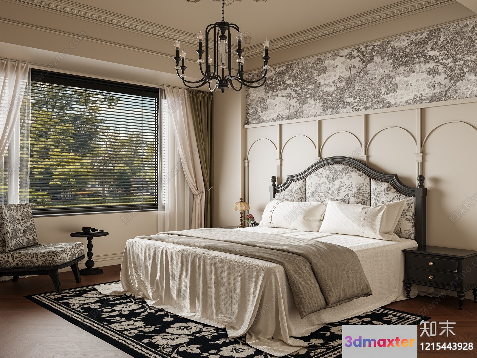 Cozy Bedroom 3D Model - 17990 - VRAY Render