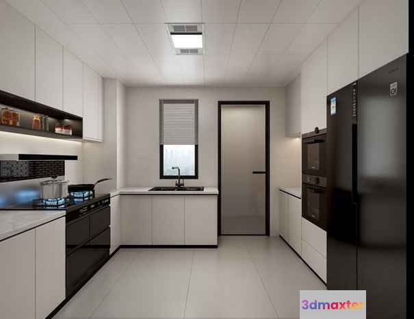 A Modern Kitchen 3D Model - 18272 - VRAY Render