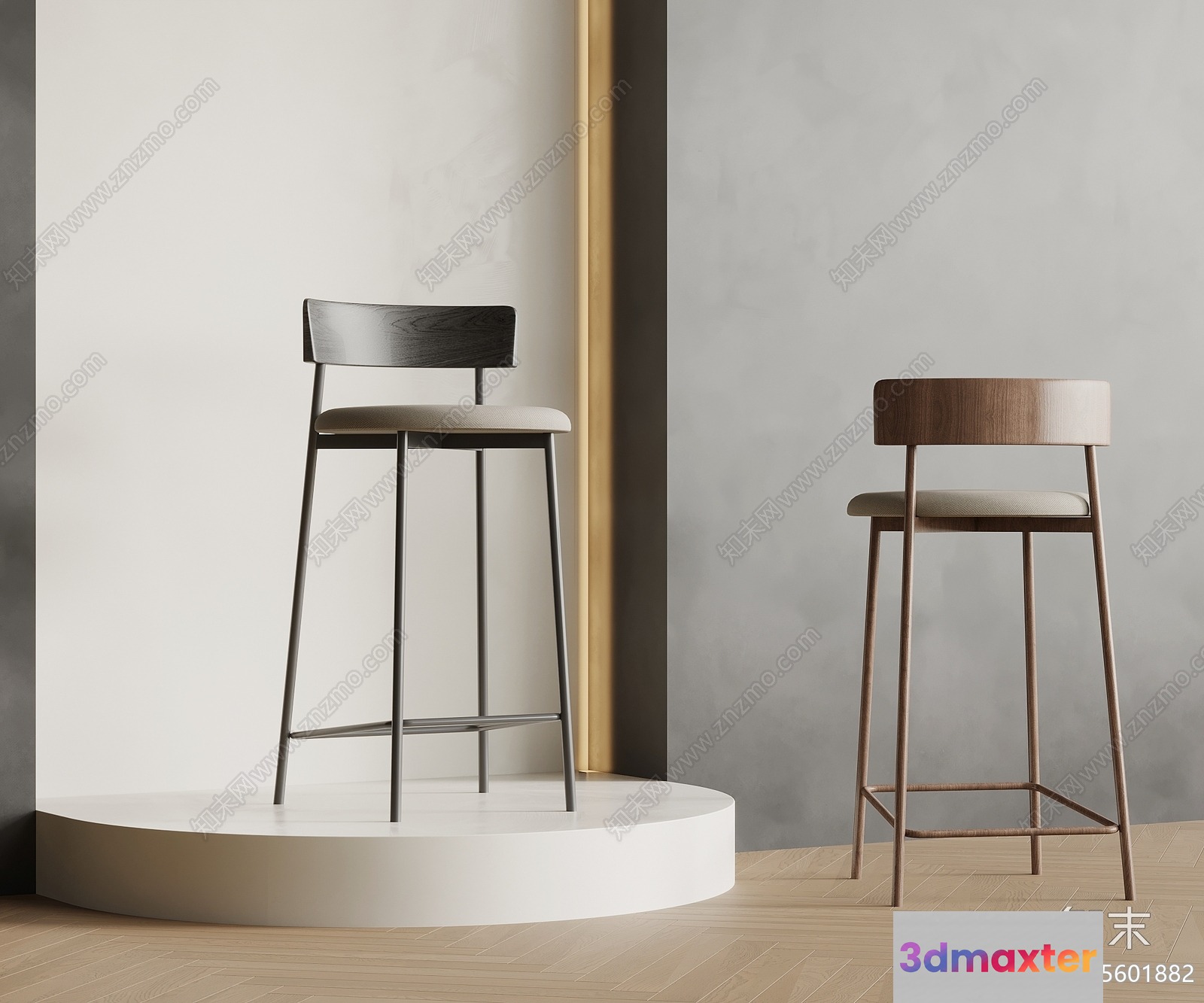 Modern Bar Stools 3D Model - 12075 - VRAY Render
