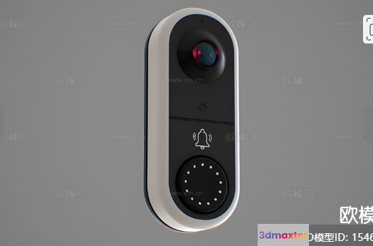 Black Doorbell With A Bell Icon 3D Model - 18380 - VRAY Render
