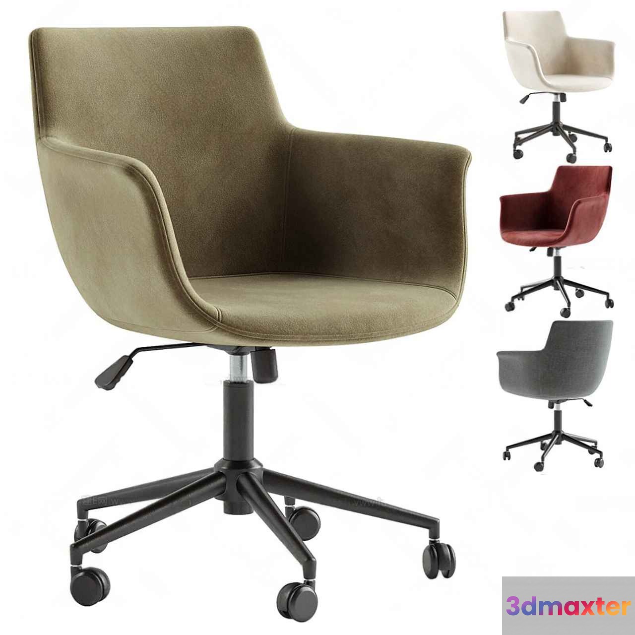 A Collection Of Office Chairs 3D Model - 13165 - CORONA Render