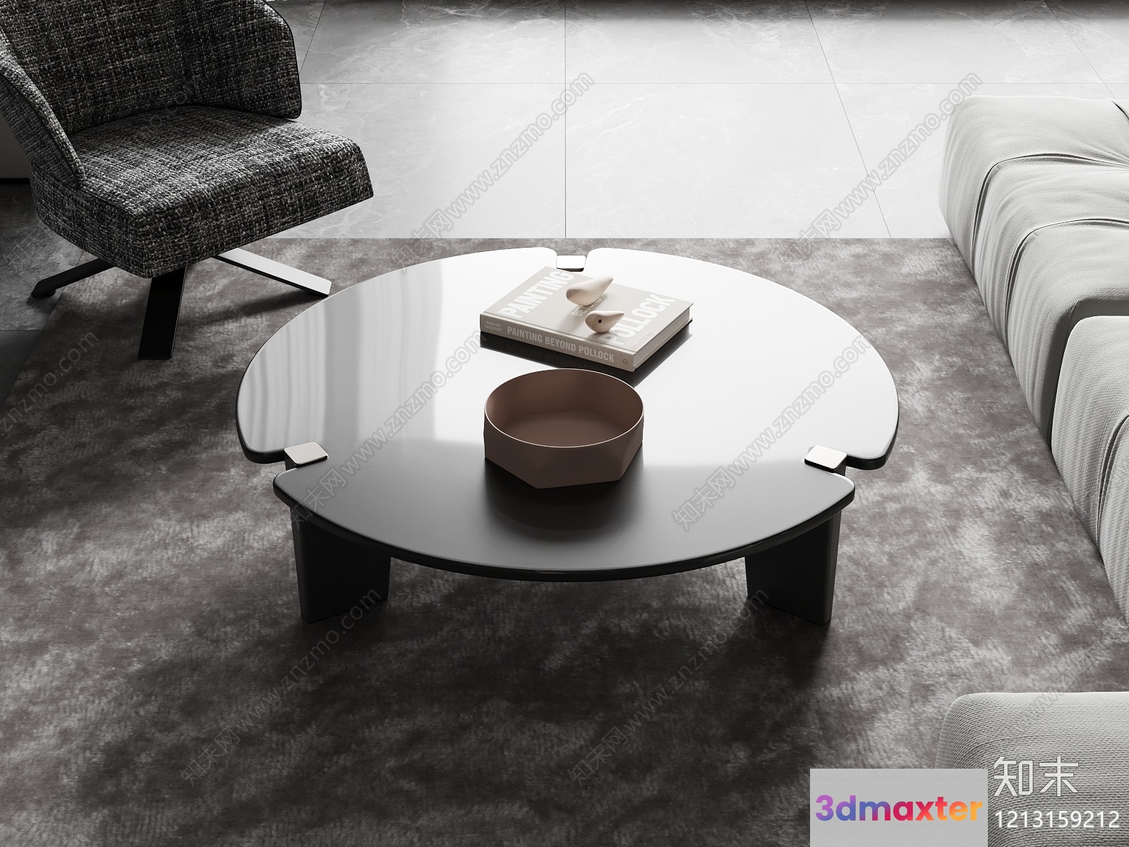 Modern Living Room 3D Model - 17866 - VRAY Render