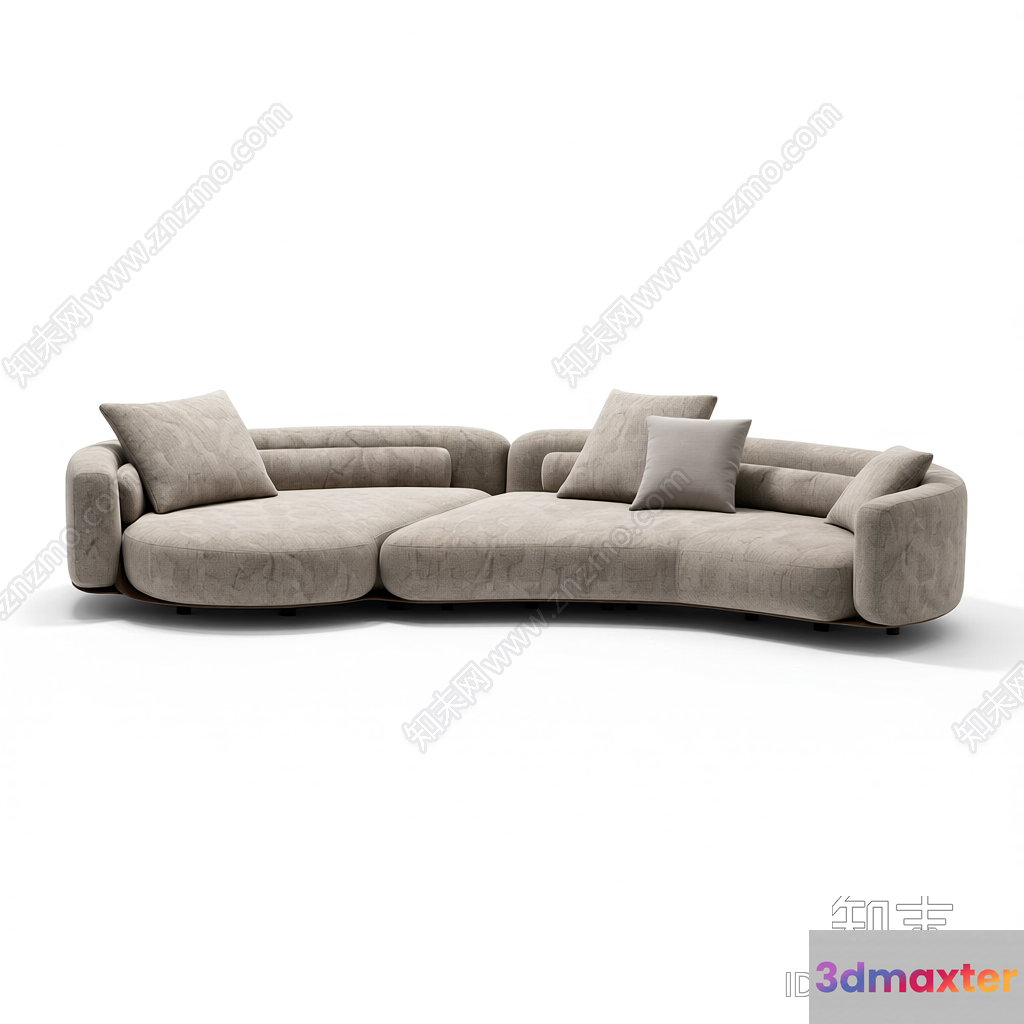 Modern L-Shaped Sofa 3D Model - 19110 - VRAY Render