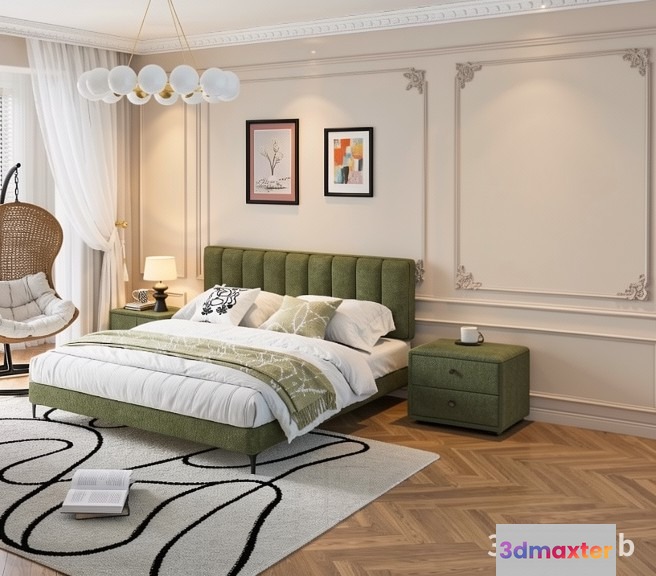 Cozy Bedroom 3D Model - 16104 - VRAY Render