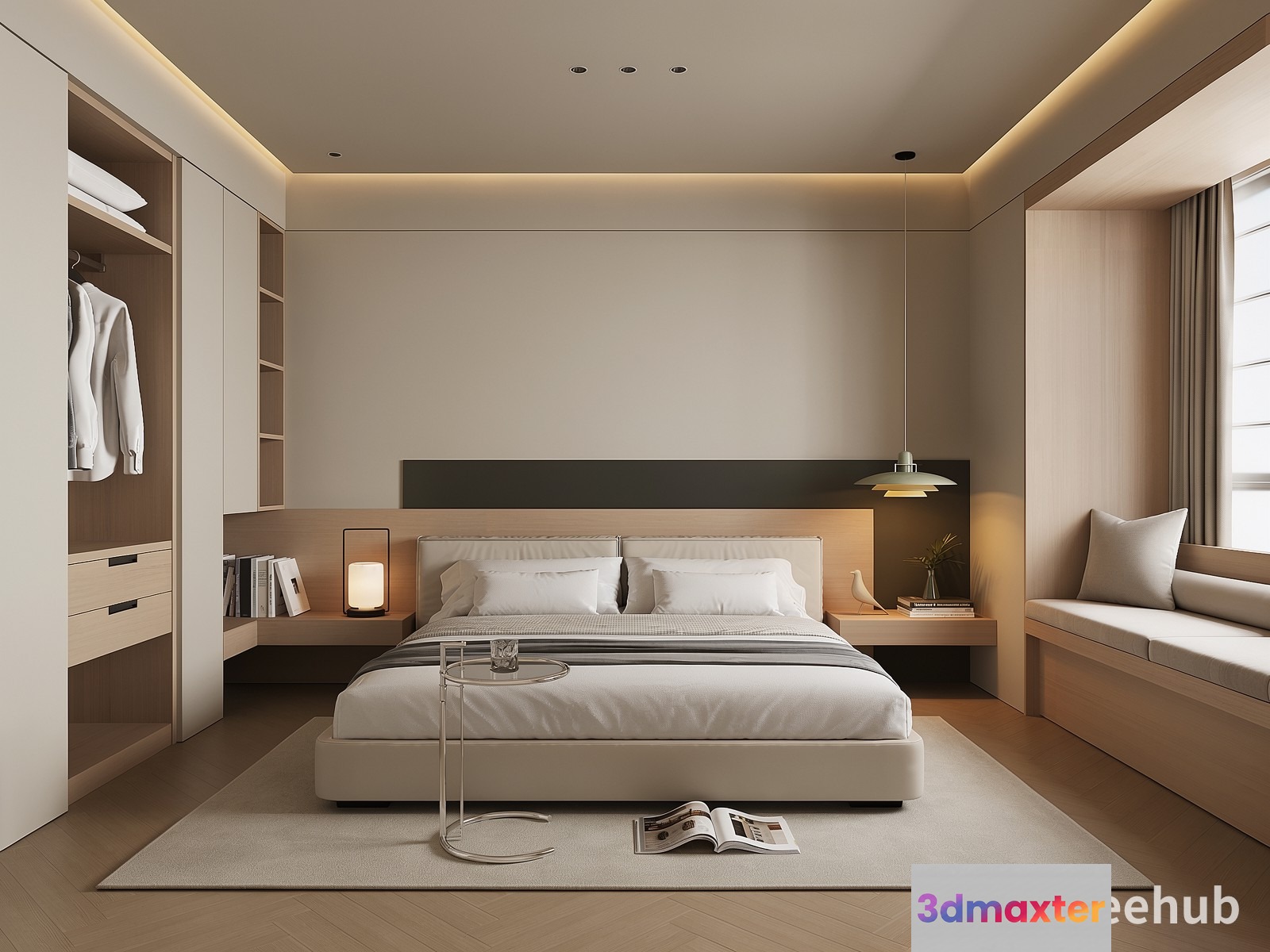 Cozy Minimalist Bedroom 3D Model - 23570 - VRAY Render