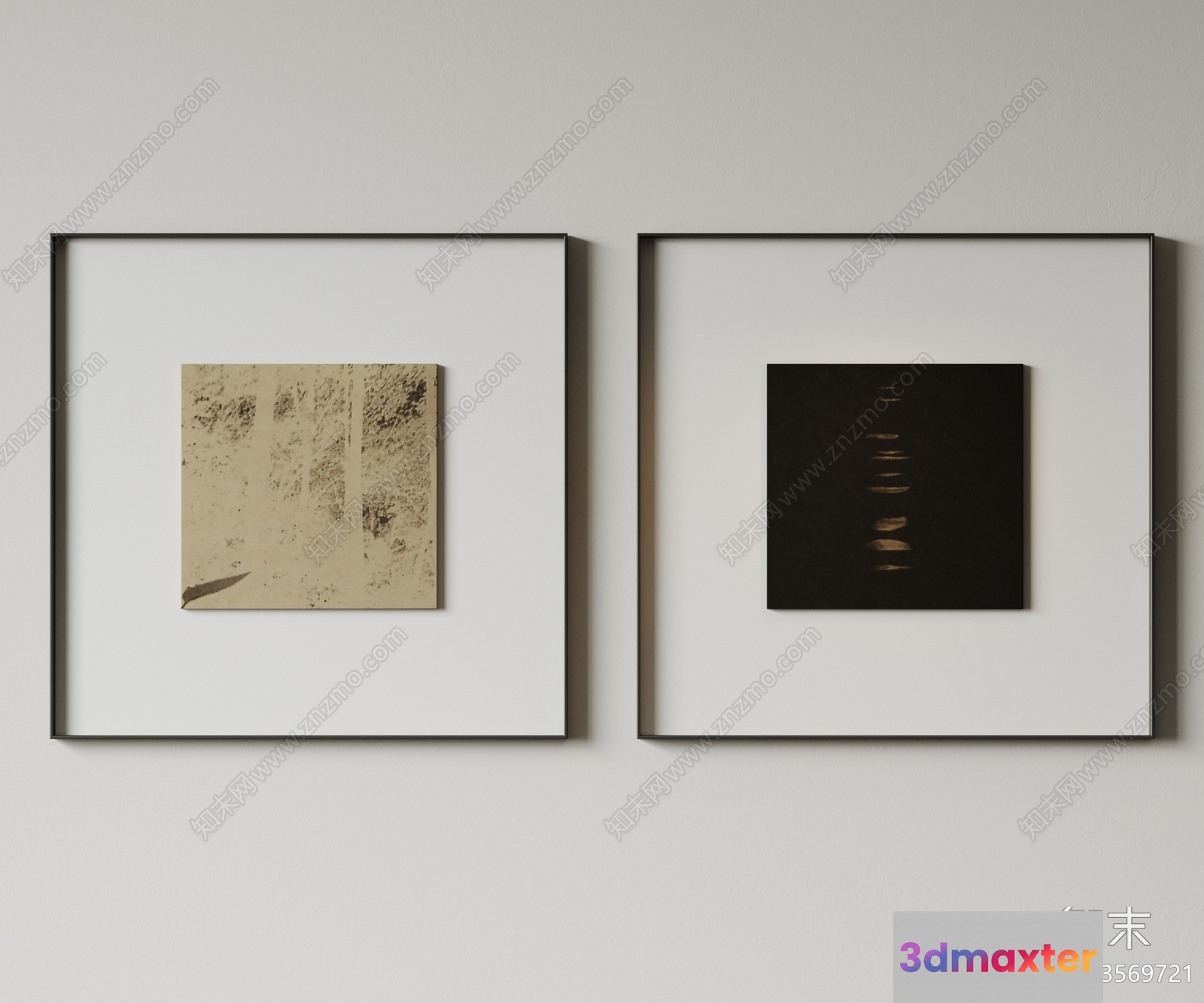 Minimalist Wall Art 3D Model - 5954 - VRAY Render