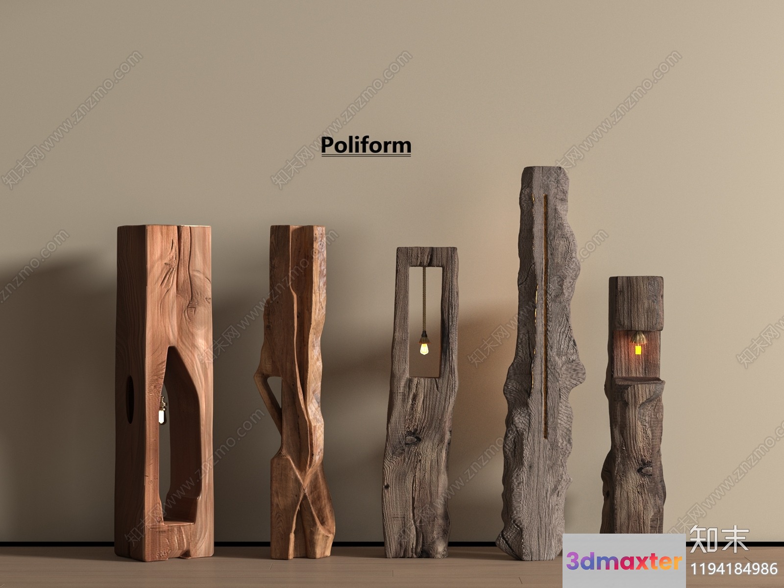Wooden Floor Lamps 3D Model - 9236 - VRAY Render