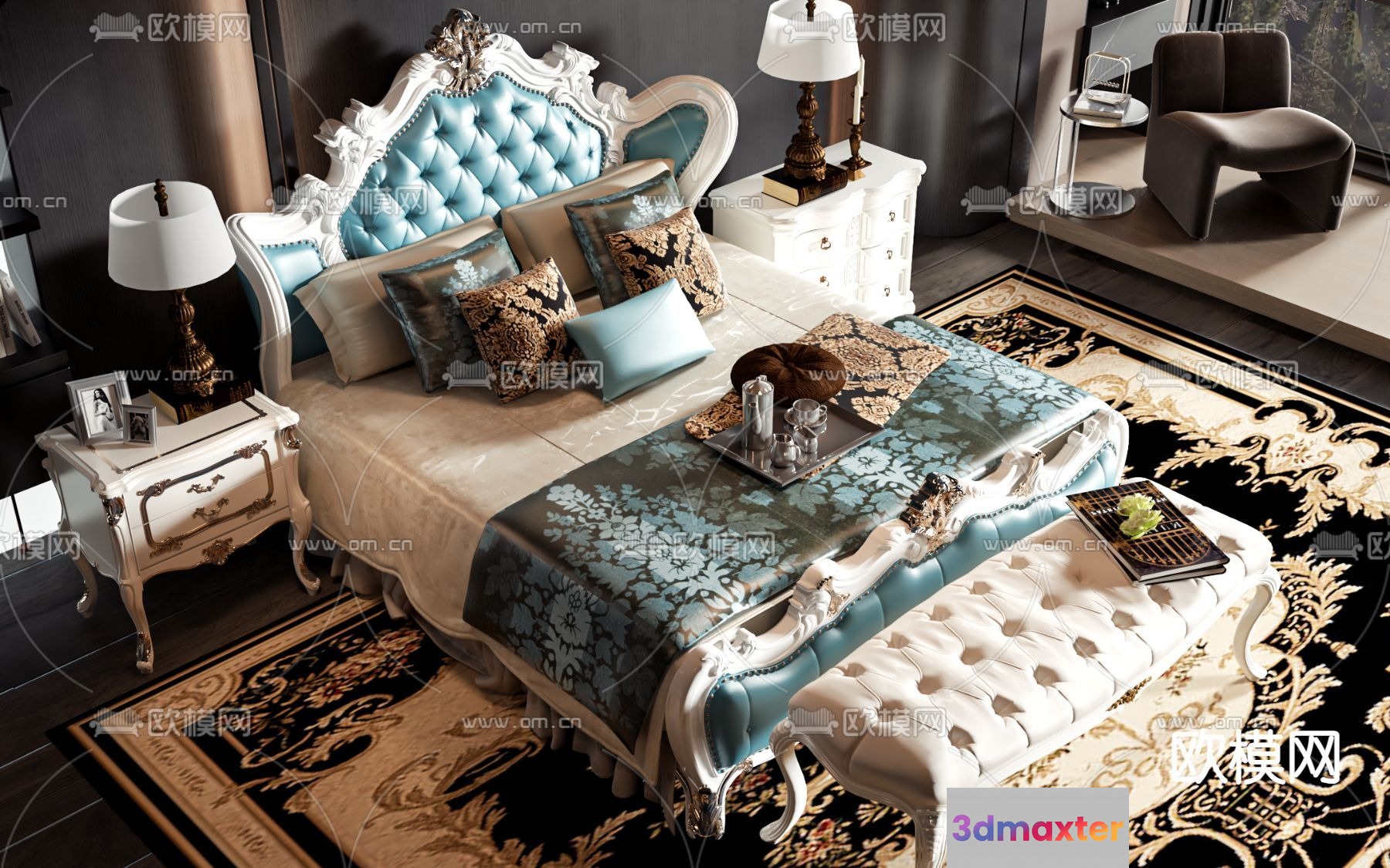 Luxurious Bedroom 3D Model - 16339 - VRAY Render