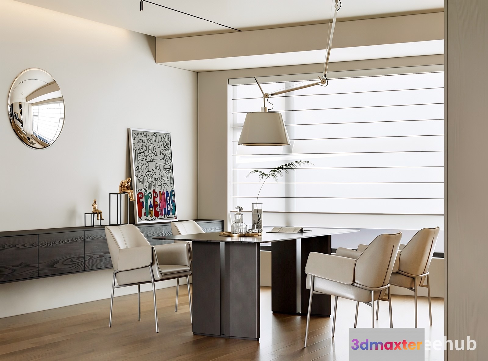 Modern Office Space 3D Model - 20289 - VRAY Render