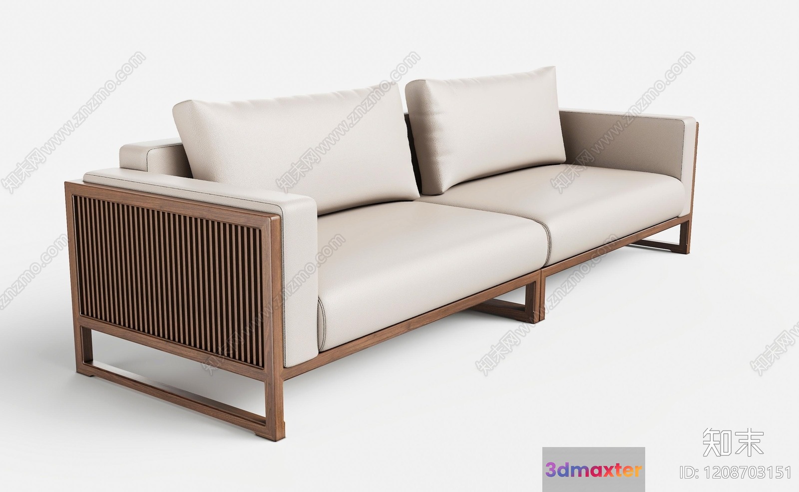 Modern Wooden Sofa 3D Model - 2560 - VRAY Render