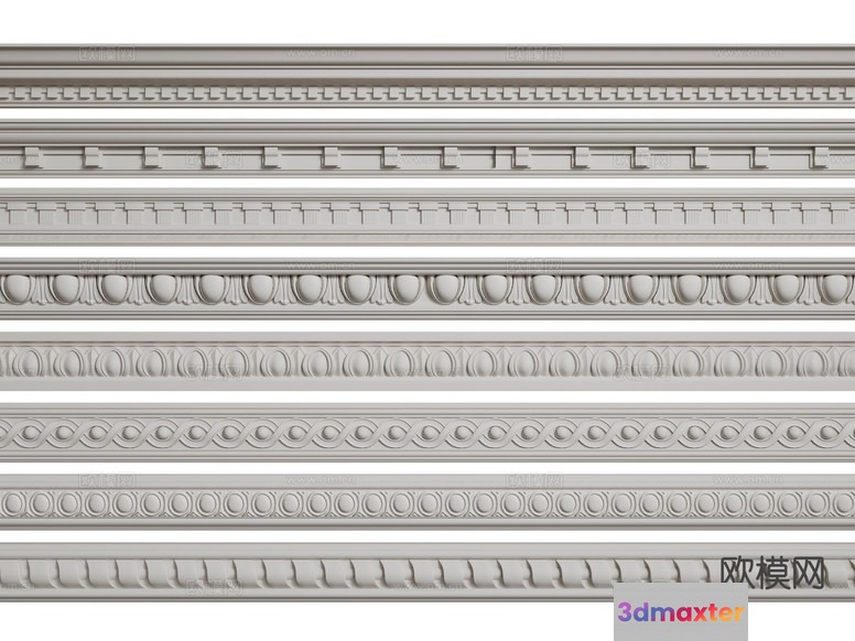 A Decorative Molding Pattern 3D Model - 13832 - CORONA Render