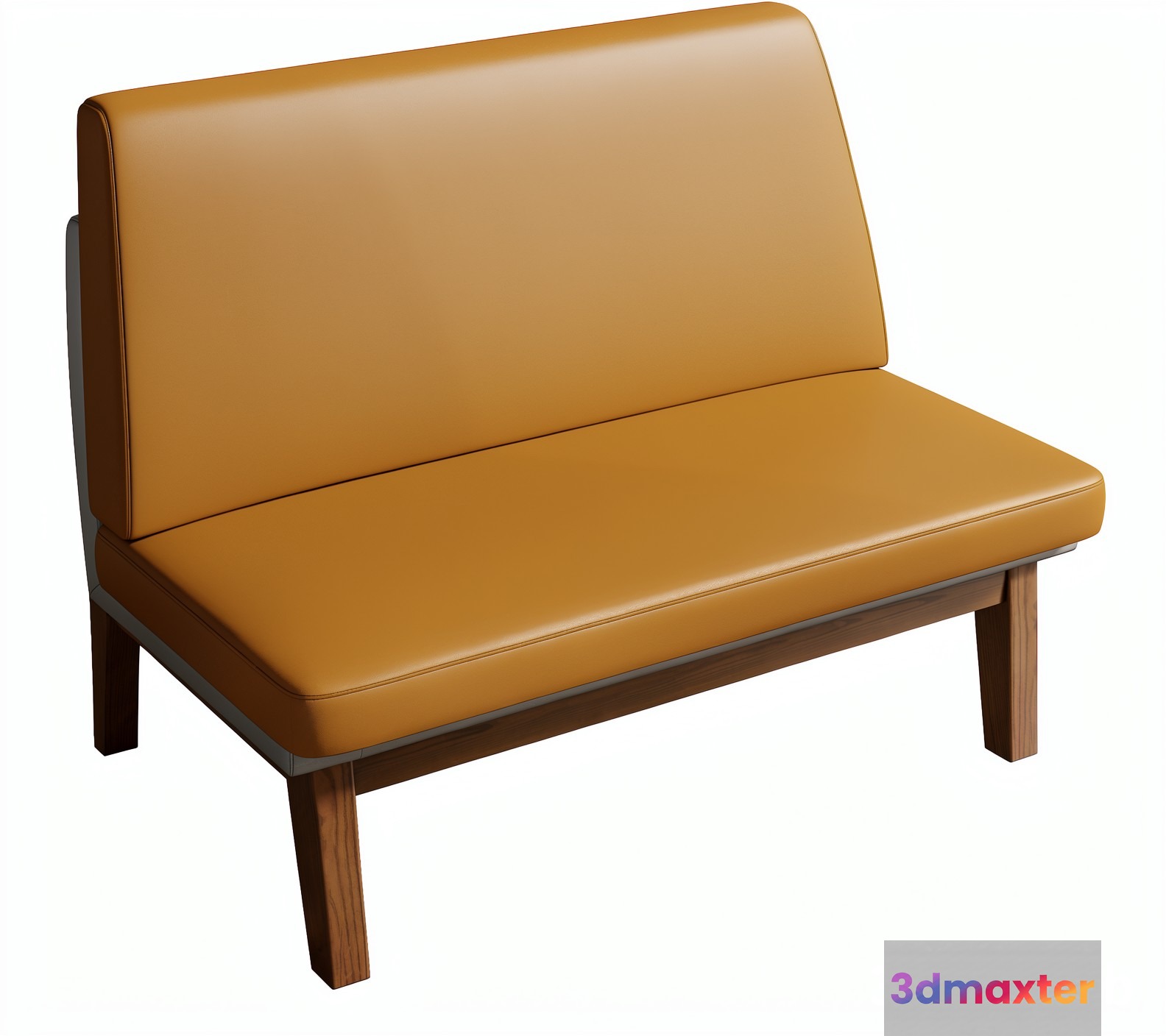 Brown Leather Bench 3D Model - 21788 - VRAY Render