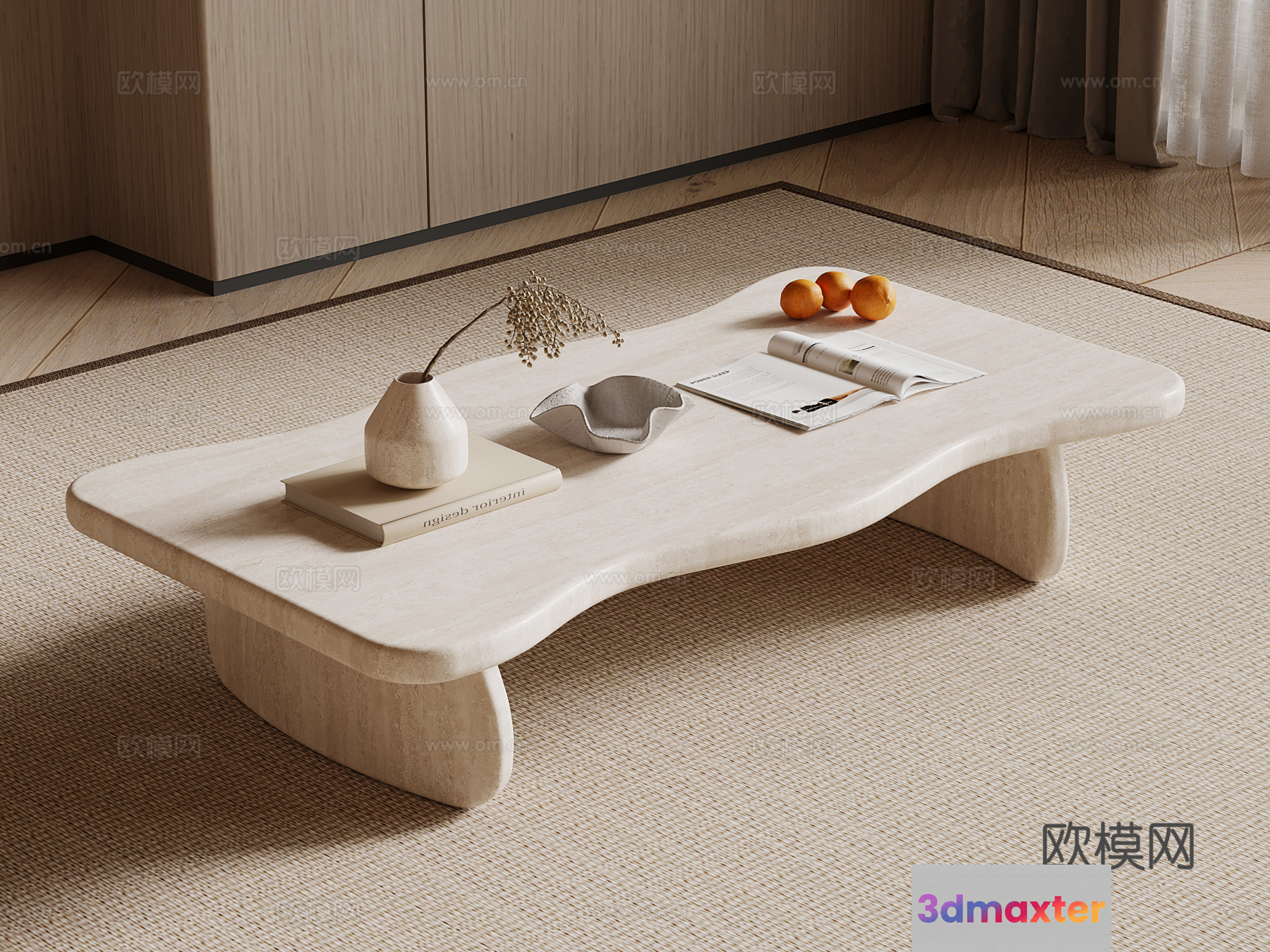 A White Coffee Table 3D Model - 17968 - VRAY Render